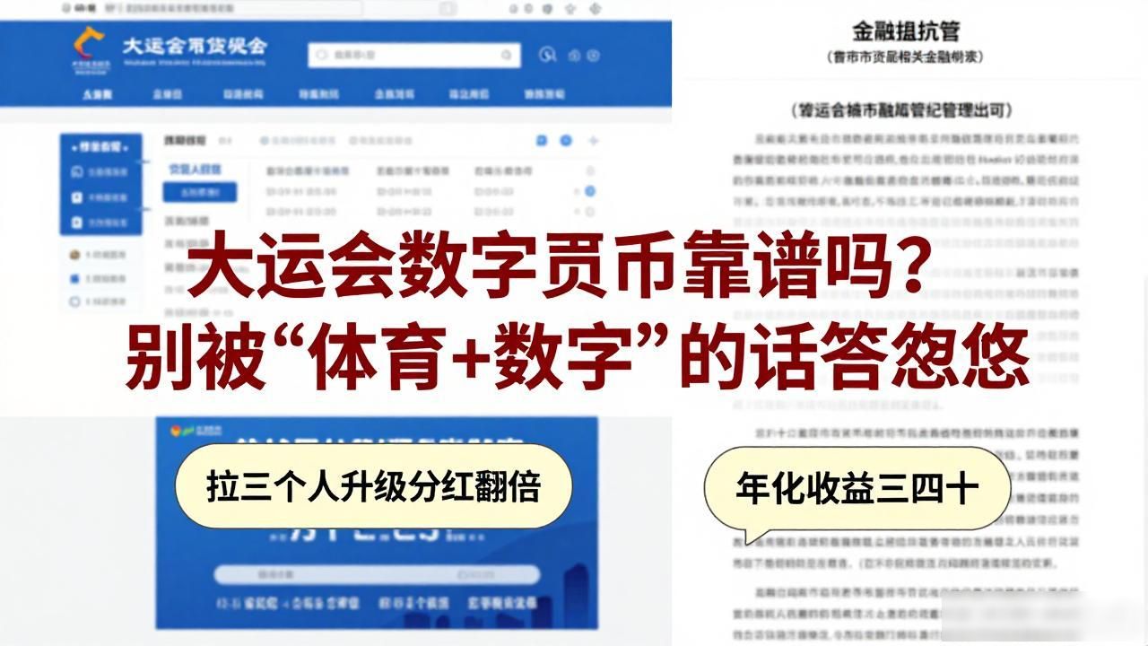 大运会数字货币靠谱吗？别被"体育+数字"的话术忽悠