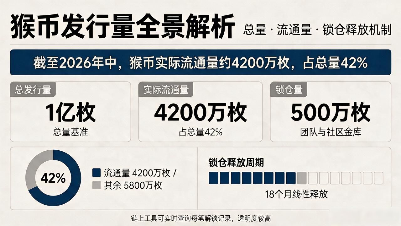 数字货币猴币发行量是多少？总量、流通量与锁仓释放机制详解