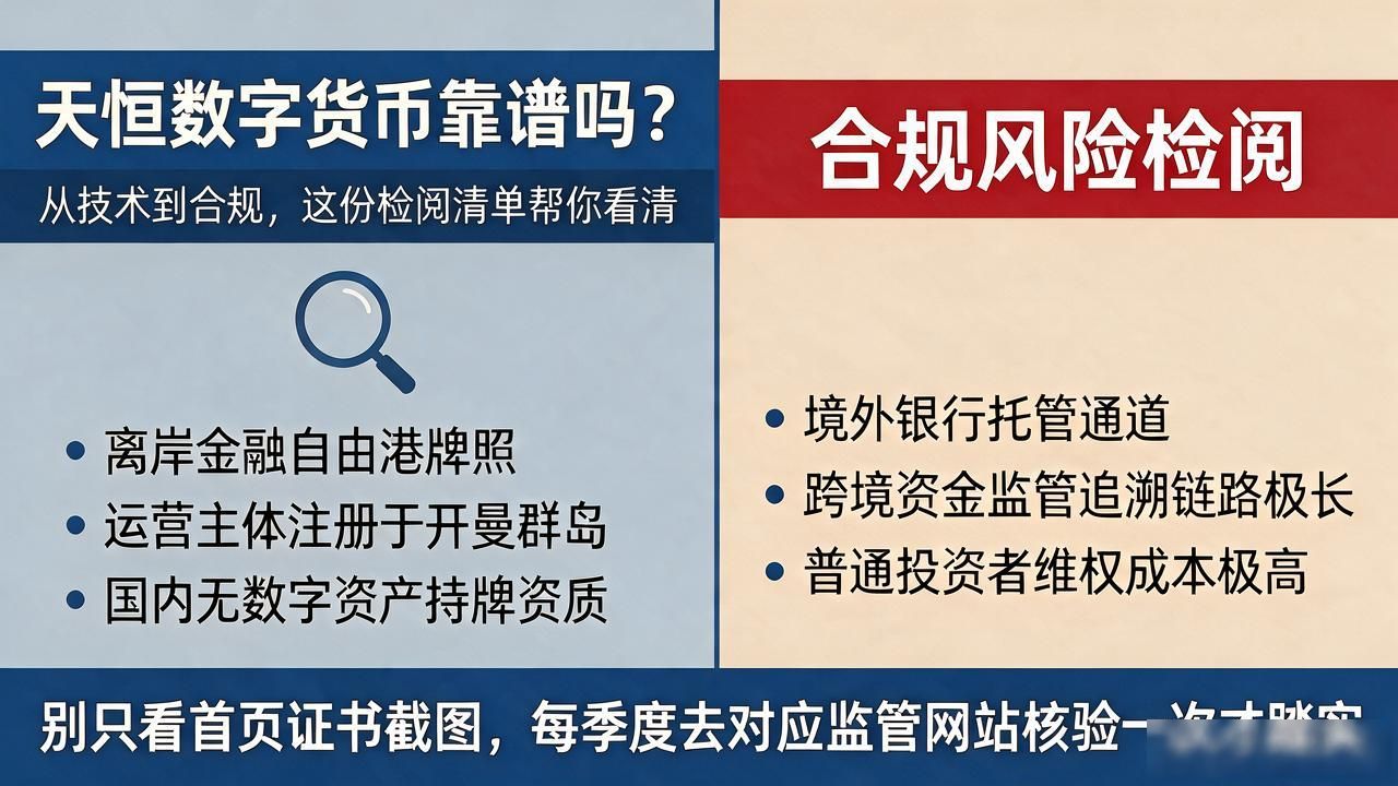 天恒数字货币靠谱吗？从技术到合规，这份检阅清单帮你看清