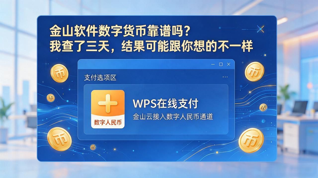 金山软件数字货币靠谱吗？我查了三天，结果可能跟你想的不一样