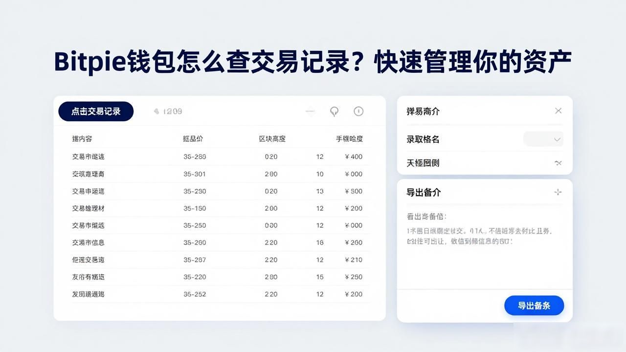 Bitpie钱包怎么查交易记录？快速管理你的资产