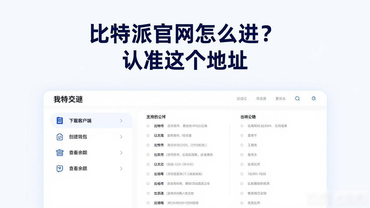 比特派官网怎么进？认准这个地址
