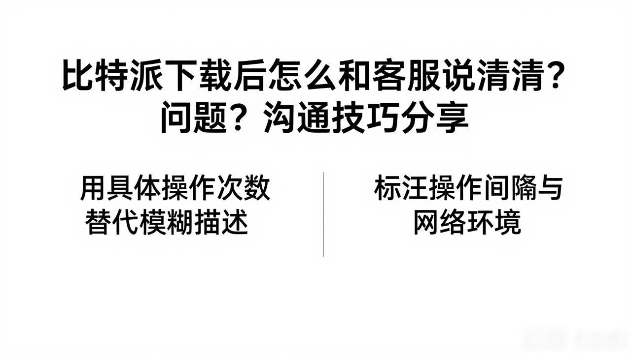 比特派下载后怎么和客服说清问题？沟通技巧分享